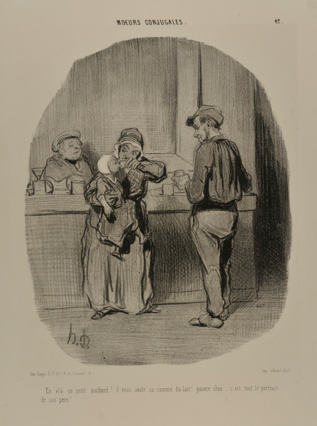 REGULAR LITTLE DRUNK, HE IS! HE GULPS IT DOWN LIKE MILK! POOR LITTLE DARLING...HE IS THE SPITTING IMAGE OF HIS FATHER!