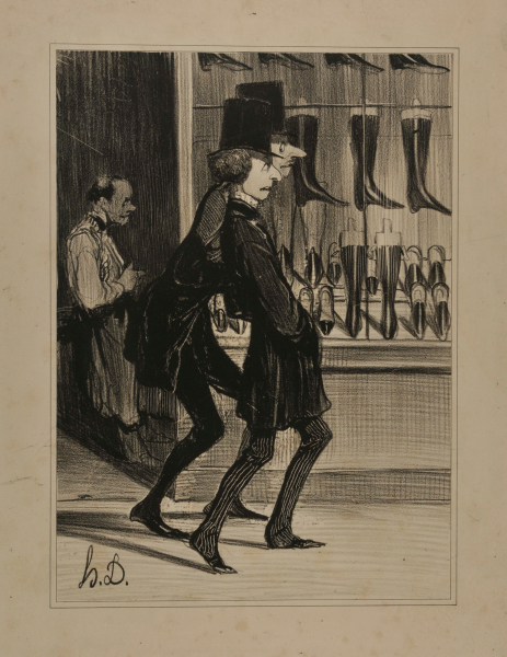 IN ORDER TO GET TO THE RESTAURANT, THESE GENTLEMEN HAVE TO PASS THE SHOP OF THEIR BOOT MAKER...