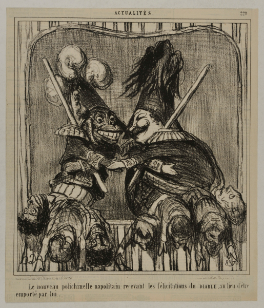 THE NEW NEAPOLITAN BUFFOON RECEIVING THE CONGRATULATIONS OF THE DEVIL INSTEAD OF BEING CARRIED OFF BY HIM