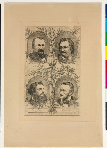 FRONTISPIECE FOR THE BOOK "CHAMPFLEURY, GRANDES FIGURES D'HIER ET D'AUJOURD'HUI: BALZAC, GÉRARD DE NERVAL, WAGNER, COURBET (PARIS: POULET-MALASSIS, 1861)"