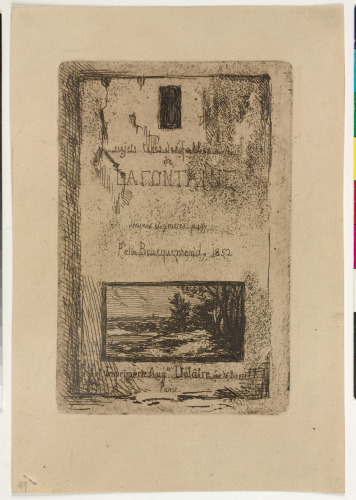 TITLE PLATE FROM THE SERIES "8 SUJETS TIRÉS DES FABLES DE LA FONTAINE"