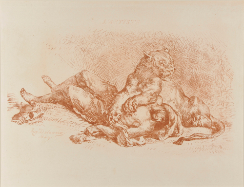 Lion Lacerating the Chest of an Arab