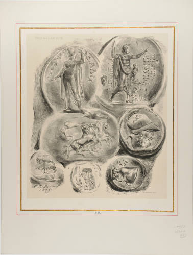 SHEET OF SEVEN ANTIQUE COINS