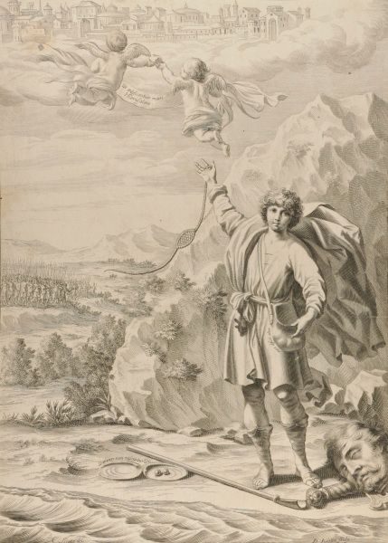 DAVID WITH THE HEAD OF GOLIATH AND A VISION OF HEAVENLY JERUSALEM