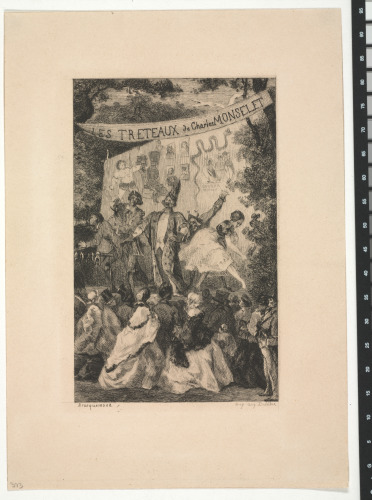FRONTISPIECE FOR THE BOOK "CHARLES MONSELET, LES TRÉTEAUX (PARIS: POULET-MALASSIS, 1859)"
