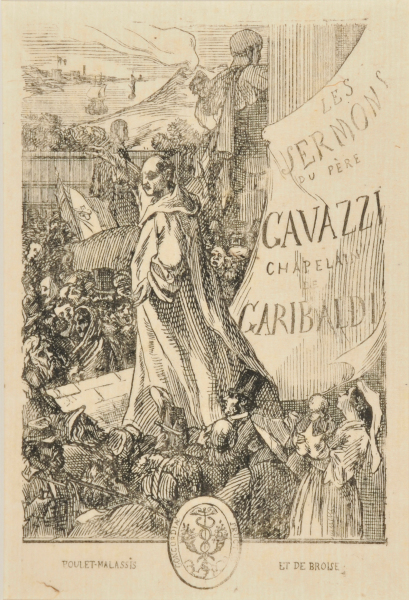 Frontispiece for the book “Les Sermons du Père Gavazzi, chapelain de Garibaldi”