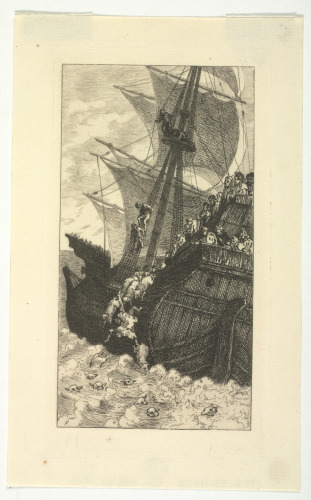 Panurge fait noyer le marchand et les moutons