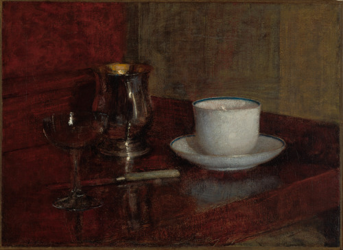 STILL LIFE WITH CUP, SILVER GOBLET, AND CHAMPAGNE GLASS