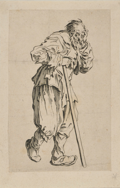 Le Gueux appuyé sur son baton