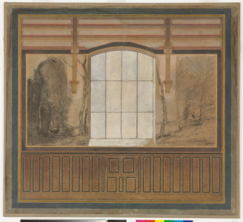 STUDY FOR WALL DECORATION IN DAUBIGNY'S STUDIO (DOUBLE DOOR PORTRAIT WALL)