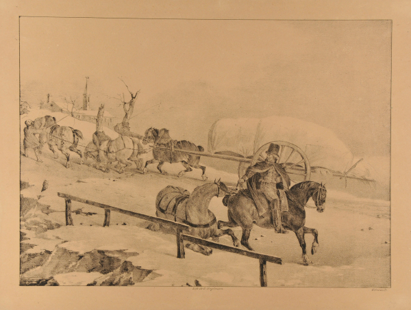 A CART DRIVER AND A POSTILION ON A HILLSIDE