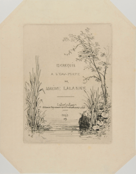 Title page for the series “12 Croquis à l’eau-forte par Maxime Lalanne”