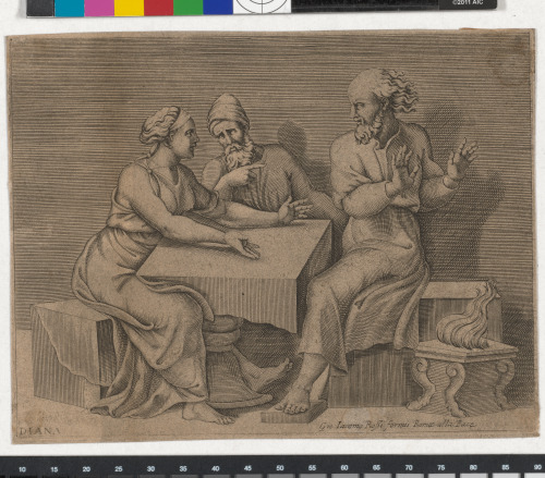 ASPASIA DISCOURSING AT TABLE WITH SOCRATES AND ANOTHER PHILOSOPHER
