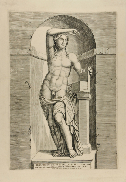 HERMAPHRODITI. STATVA. EX. BASALTE...