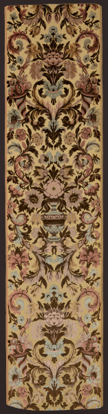 BAROQUE REVIVAL VOIDED CISELÉ VELVET WITH CENTRAL URN AND FLORAL BOUQUET