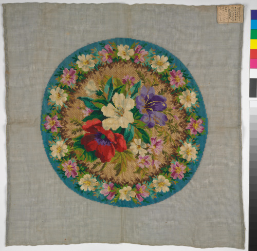 CHAIR SEAT OR PILLOW COVER WITH FLORAL DESIGN