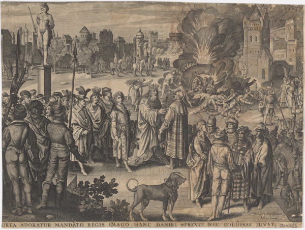 SHADRACH, MESHACH AND ABEDNAGO THROWN INTO THE FIERY FURNACE