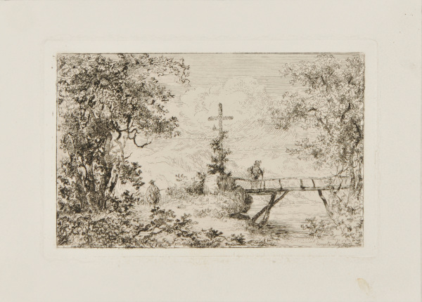 CROSS BY A BRIDGE OVER A RIVER