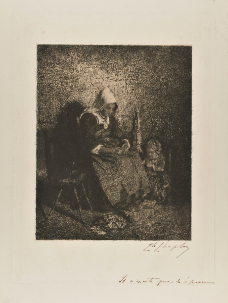 SPINNER AND CHILD, AUVERGNE (FIRST PLATE)