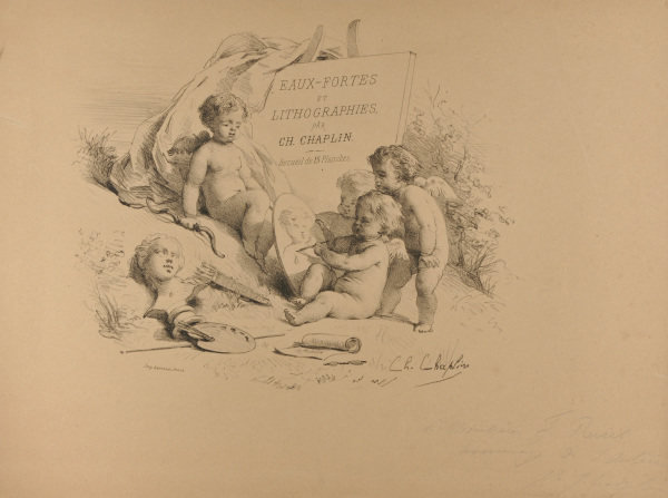 TITLE PLATE FROM THE SERIES "EAUX-FORTES ET LITHOGRAPHIES PAR CHAPLIN: RECUEIL DE 15 PLANCHES"
