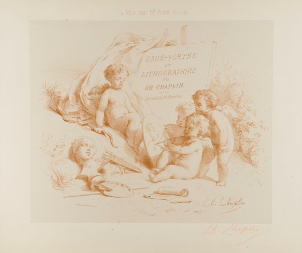 TITLE PLATE FROM THE SERIES "EAUX-FORTES ET LITHOGRAPHIES PAR CHAPLIN: RECUEIL DE 15 PLANCHES"