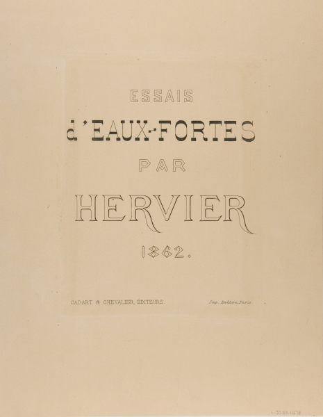 COVER FOR "ESSAIS D'EAUX-FORTES"