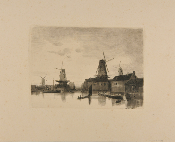 Windmills by a River