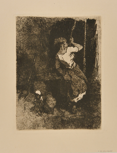 WOMAN DRAWING WATER FROM A WELL