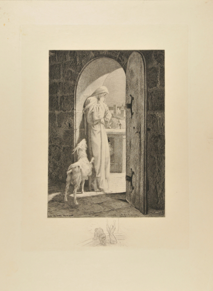 Illustration for Notre Dame de Paris (Esmeralda and her Goat in the tower of Notre Dame)