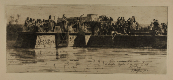 Partie Supérieure d’un Tableau représentant le Sacrifice Egyptian d’une vierge au Nil