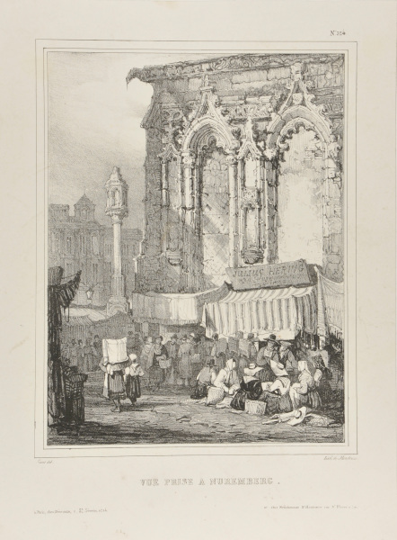 VIEW OF A STREET MARKET IN NUREMBERG