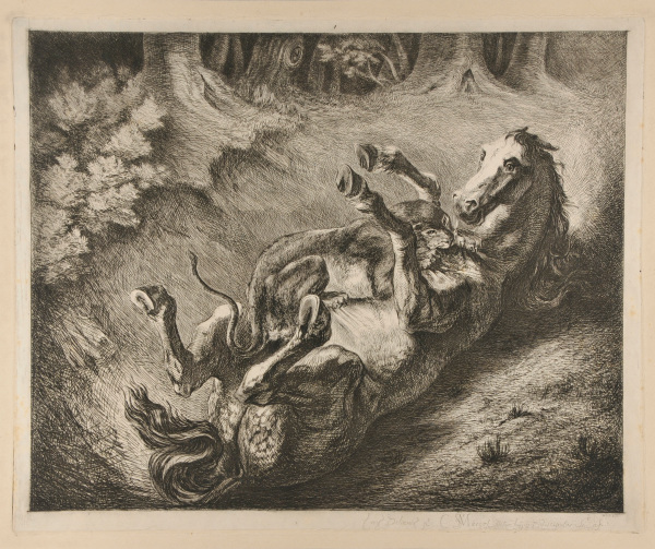 TIGER ATTACKING A HORSE