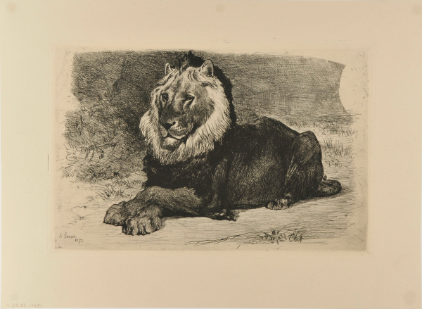 Seated Lion with Paws Crossed