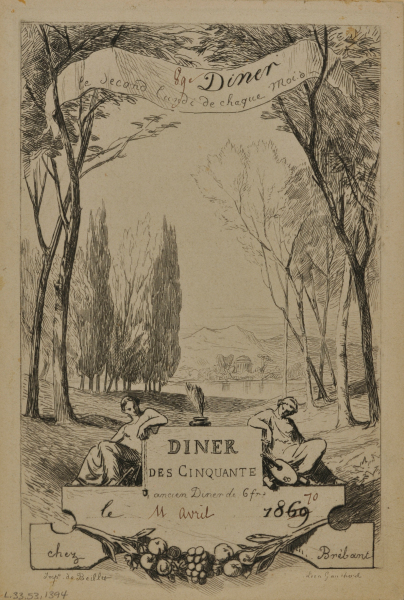Dîner des Cinquante, ancien dîner de 6 frs.: le 11 Avril 1870