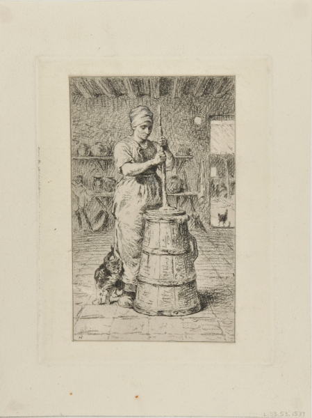 WOMAN CHURNING