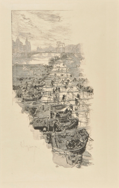 APPLE MARKET, VIEW FROM THE PONT LOUIS-PHILIPPE