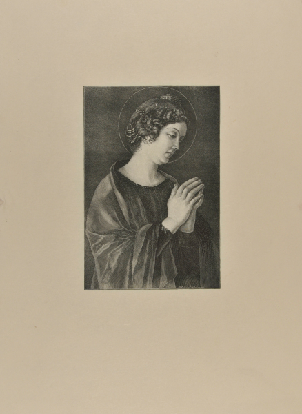 (Saint praying – facing right) St. Catherine [?]