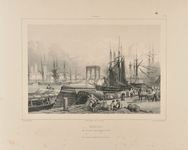 VIEW OF A SUSPENDED BRIDGE, ROUEN