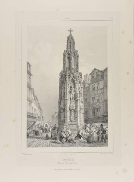 ROUEN: VIEW OF THE CROSS OF SAINT PETER'S AND FOUNTAIN