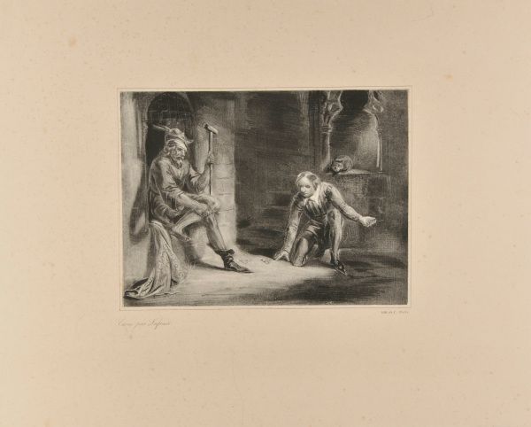 Man, Kneeling, Counting Money on the Floor