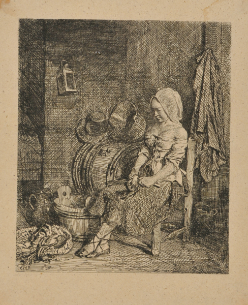 WOMAN PEELING VEGETABLES