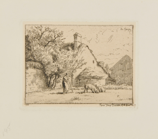 A WOMAN GUARDING PIGS