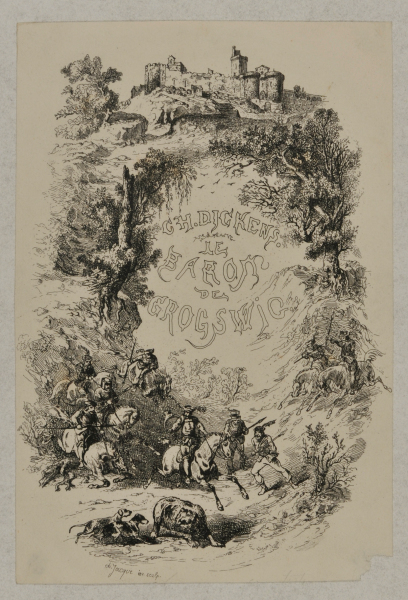 FRONTISPIECE FROM THE BOOK "CHARLES DICKENS, LE BARON DE GROGZWIG (PARIS: L. CURMER, 1841)"