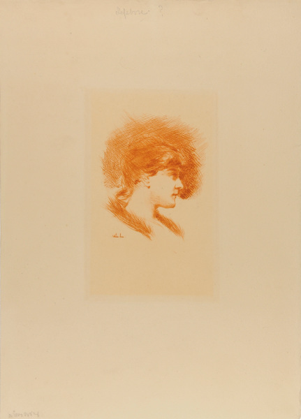 Head of a Woman, seen in profile from the right