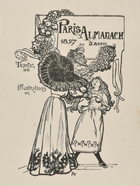TITLE PLATE FROM THE BOOK "CHARLES MORICE, PARIS-ALMANACH (PARIS: ED. SAGOT, 1897)"