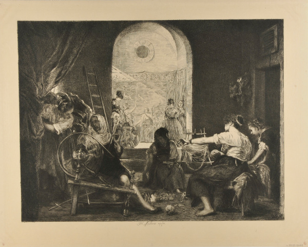 SCENE WITH WOMAN SPINNING