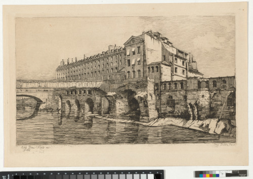 GOTHIC ARCHITECTURAL RUINS NEAR THE HOTEL DIEU IN PARIS