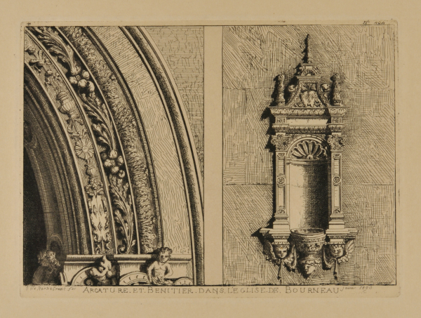 Arcature et Bénitier dans l'Eglise de Bourneau