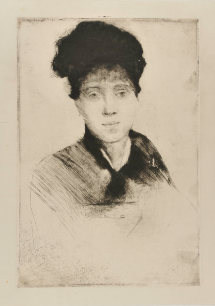 HALF-LENGTH PORTRAIT OF YOUNG WOMAN, FACING FORWARD