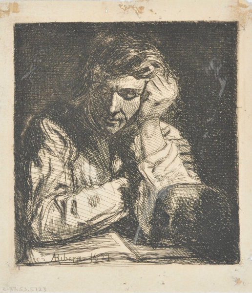 READER, LEANING ON ELBOWS